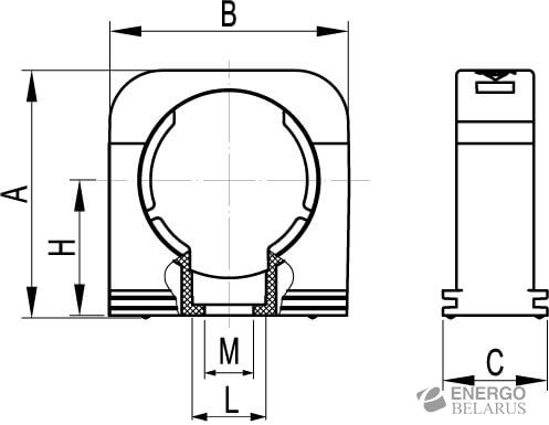Держатель с крышкой DN 48 мм, полиамид, цвет чёрный