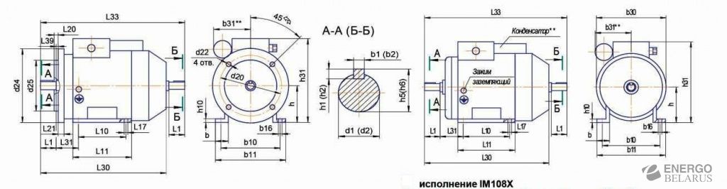 Двигатель трехфазный асинхронный АИР132S8, 4 кВт, 750 об/мин