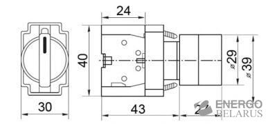 Переключатель XB2-BK2365 с подсветкой (зелёный)