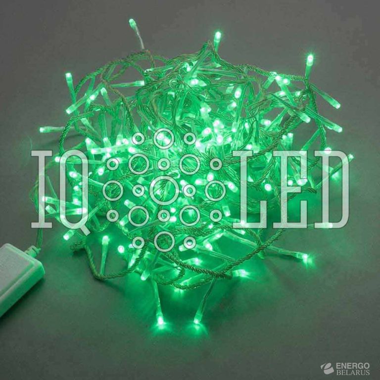 Гирлянда постоянного свечения 20M, 240V, зеленая на прозрачном проводе