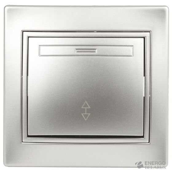Переключатель Intro Plano 1-103-03 одноклавишный 10А-250В, IP20, СУ, алюминий