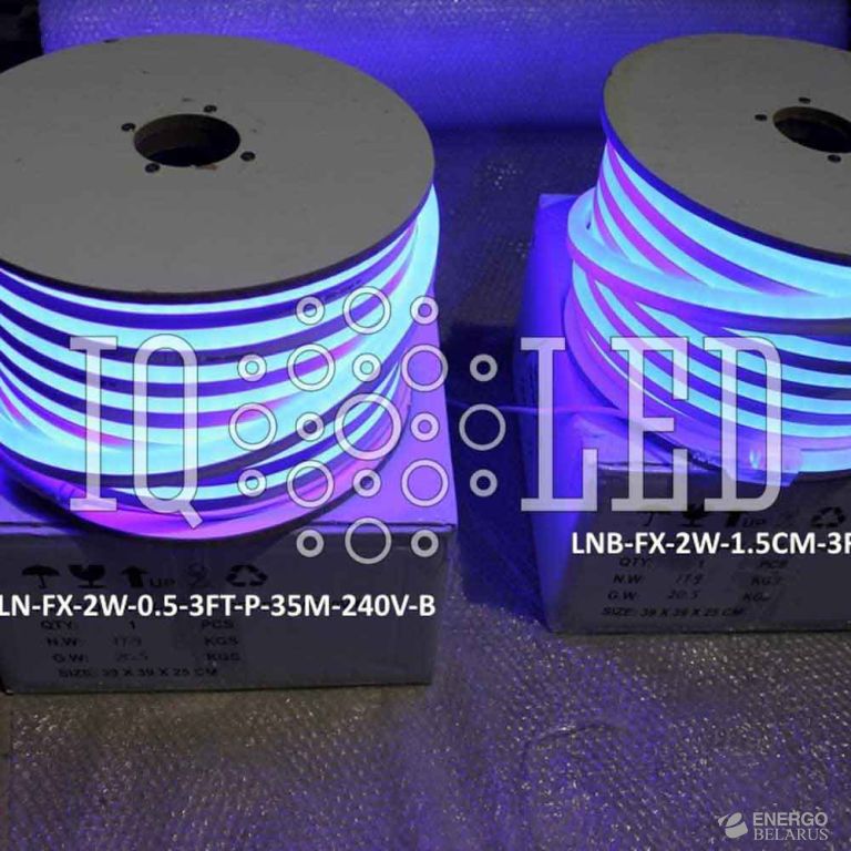 Неон DIP 2W, 1.5CM, 3FT, 35M, 240V синий