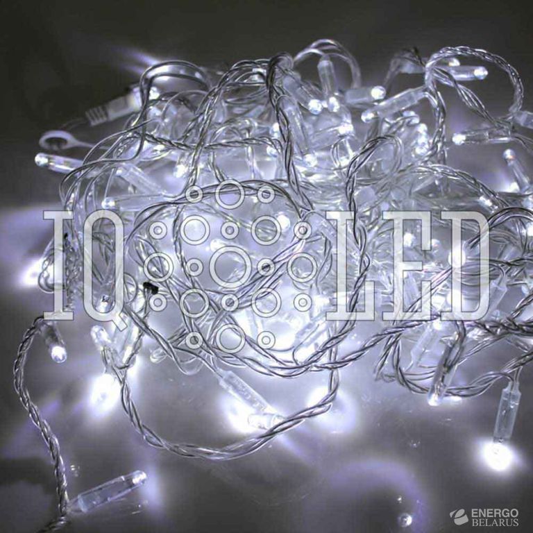 Гирлянда постоянного свечения 20M, 24V, белая / прозрачный провод, соединяемая (без шнура) (с колпачком) (новый коннектор)