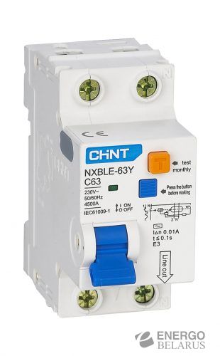 Автомат дифференциальный NXBLE-63Y 1P+N 16A 30mA 4,5kA тип АС х-ка С 2М