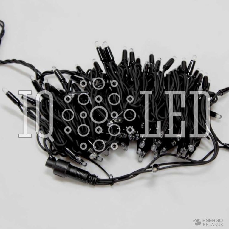 Гирлянда постоянного свечения 10M, 240V, синяя/черный провод, соединяемая (без силового шнура)