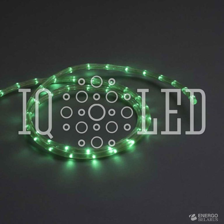 Дюралайт круглый 2W 4CM 100M 11.5MM 220V зеленый, 11.5мм, кратность резки 2М, 4см