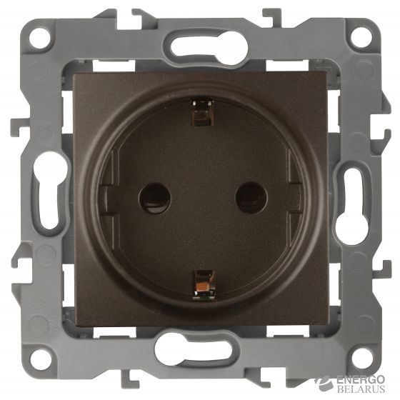12-2101-13 ЭРА Розетка 2P+E Schuko, 16A-250В, IP20, Эра12, бронза