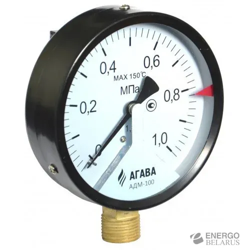 Манометр стрелочный с токовым и цифровым (Ethernet) выходами АДМ-100.2.2