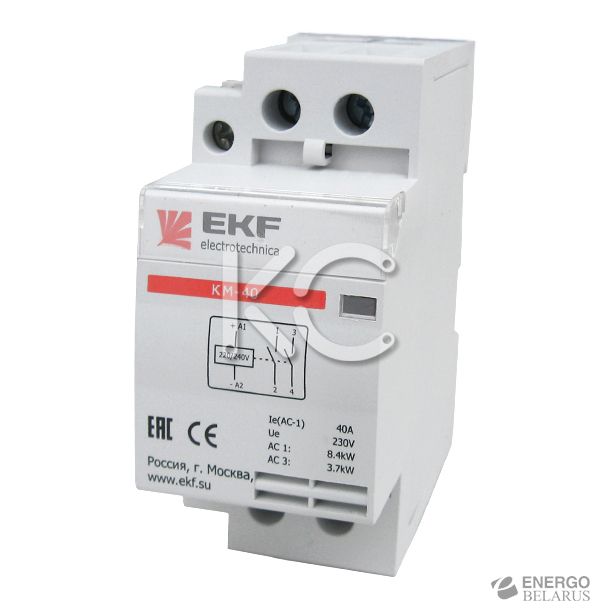 Контактор КМ 40А 2NО (2 мод.) EKF PROxima
