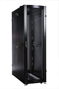 Шкаф серверный ПРОФ напольный 42U (600x1000) дверь перфор., задние двойные перфор., черный, в сборе