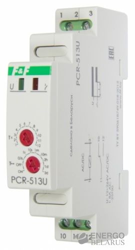 Реле времени PCR-513U 12-264В АС/DC 8А 1NO/NC IP20