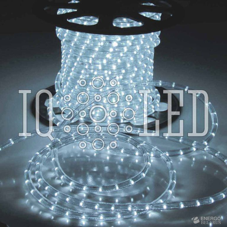 Дюралайт круглый 2W 100M 240V Flash (каждый 6-ой), белый, 13мм (2м)