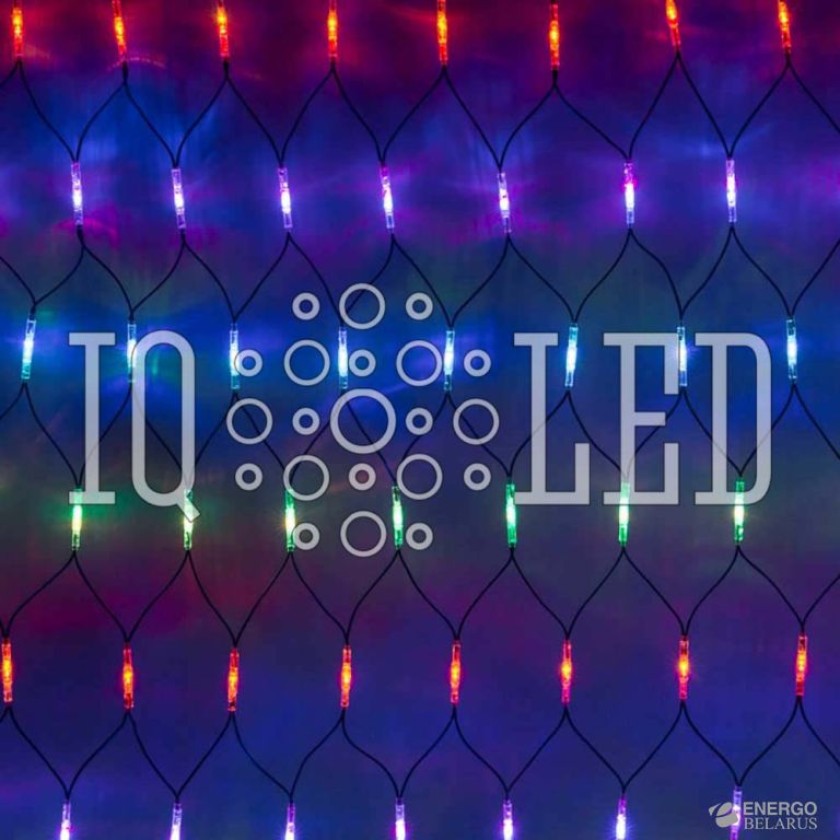 Сеть постоянного свечения 1,5*2M, 240V, Мульти/Чёрный провод