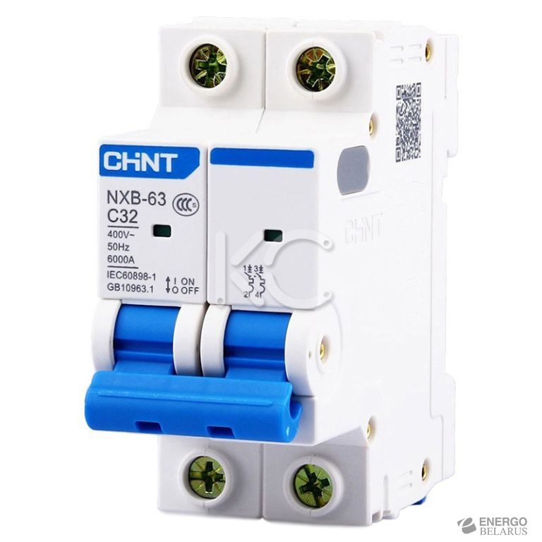 Автоматический выключатель NXB-63 2P 10A 6кА х-ка C (CHINT)