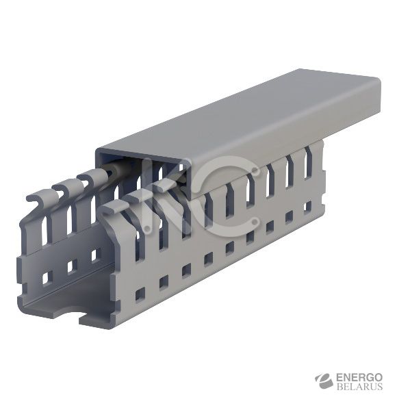 Перфорированный короб с крышкой 25х30 (ШхВ) Серый Klemsan KKD2530