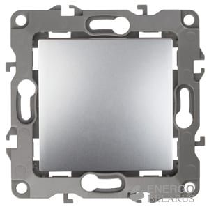 Выключатель 12-1001-03 ЭРА, 10АХ-250В, IP20, без м.лапок, Эра12, алюминий (10/100/2500)