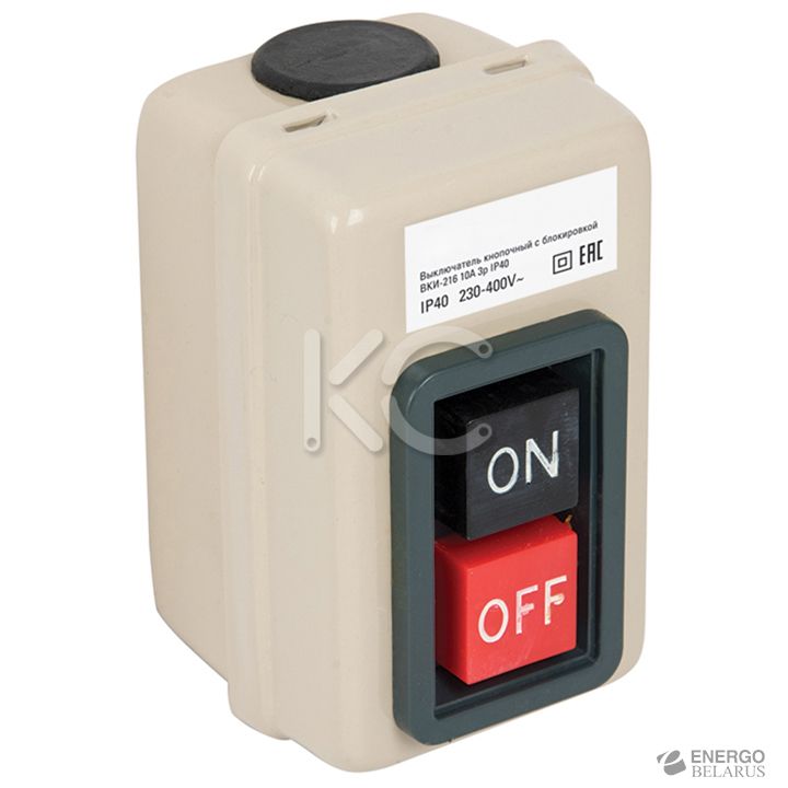 Выключатель кнопочный ВКИ-216 3Р 10А 230/400В IP40 КС