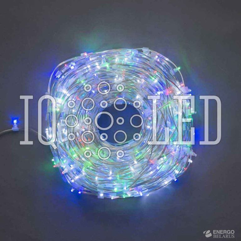 Гирлянда клип-лайт 12В, 15CM, 100M, Светодиод. мульти. 6, Flash, (без колпачка)