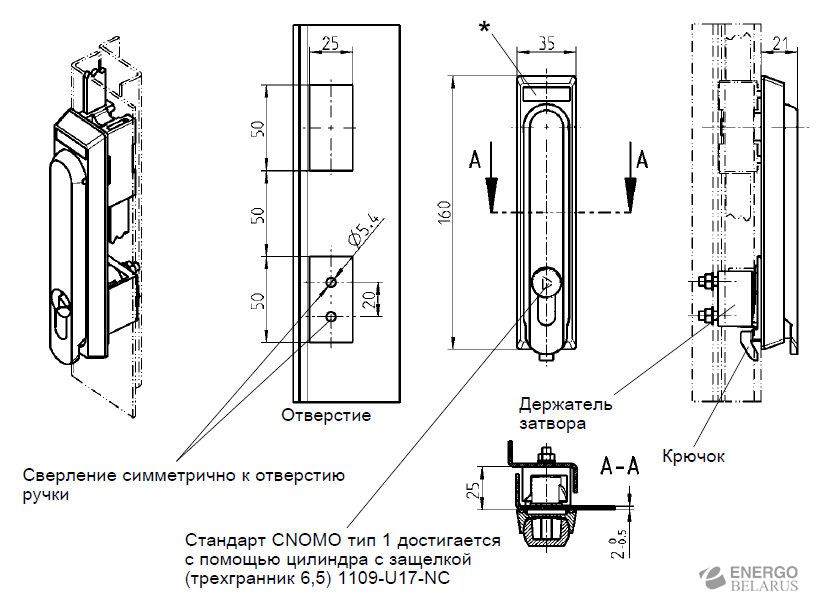 Ручка откидная для CNOMO