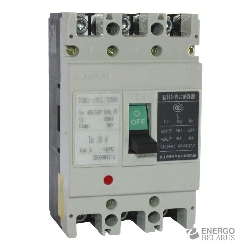 Выключатель автоматический TGM1-100L/3300, 16А