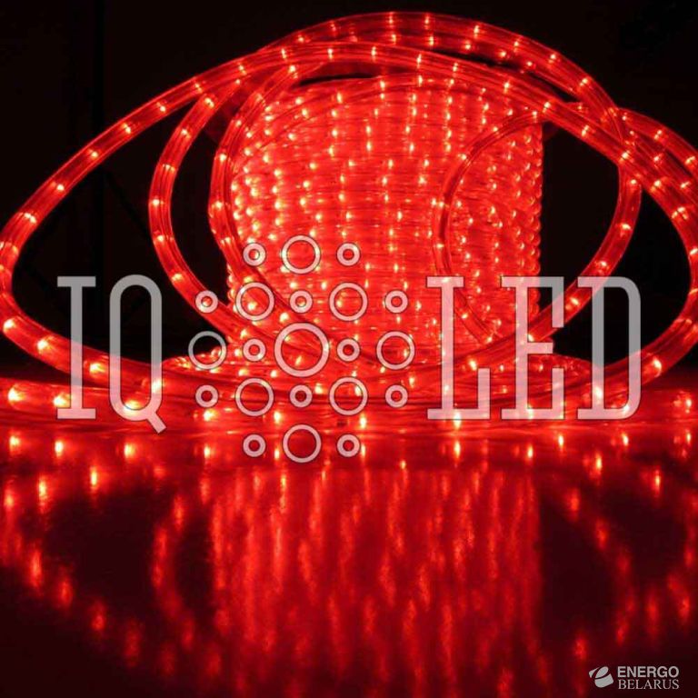 Дюралайт круглый 2W 100M 240V 2M красный, 13мм, кратность резки 2М