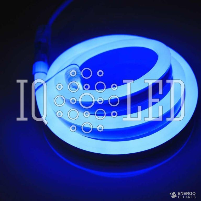 Неон SMD2835 220V, 120P синий, 8х18мм, 1метр,