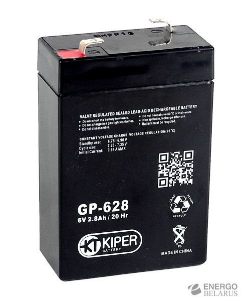 Батарея аккумуляторная Kiper GP-628 (6V/2.8 Ah)