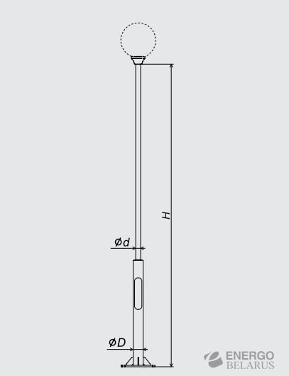 Опора металлическая торшерная трубчатая фланцевая ОМТ-2-1-5.0(а)