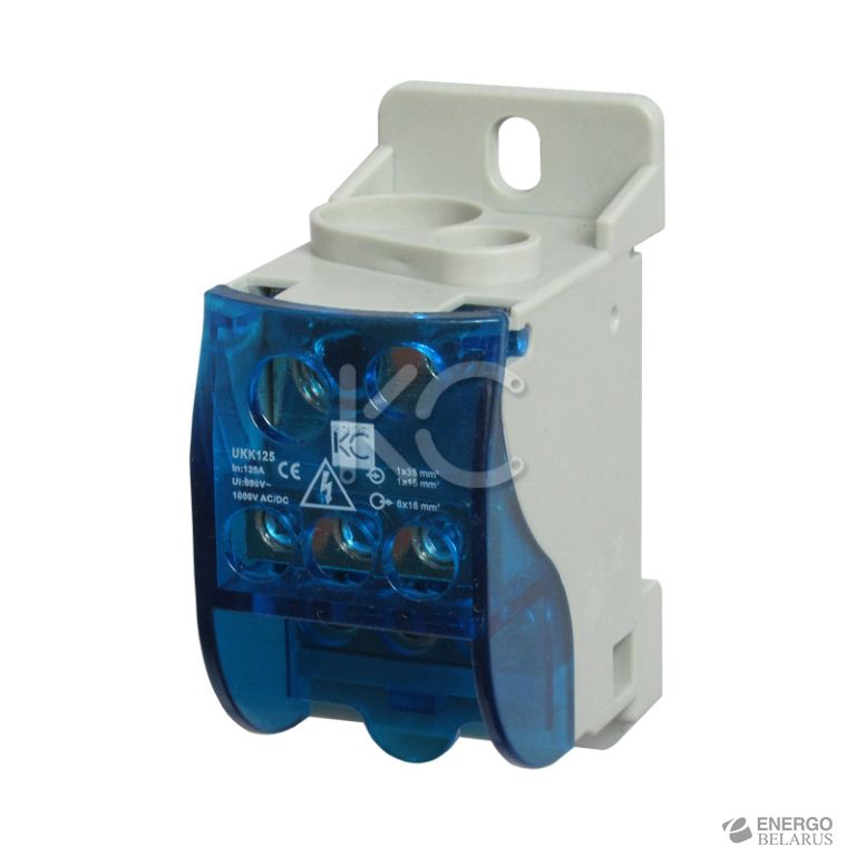 Блок распределительный на DIN-рейку РБ Лесенка-125А 1P (1x35+1x16/6x16) КС
