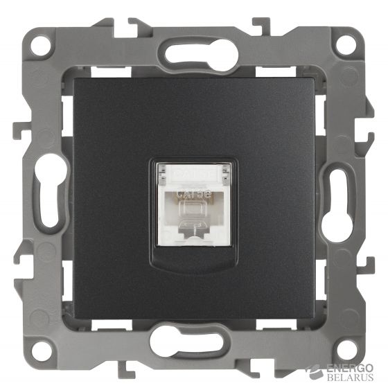 12-3107-05 ЭРА Розетка информационная RJ45, IP20, Эра12, антрацит