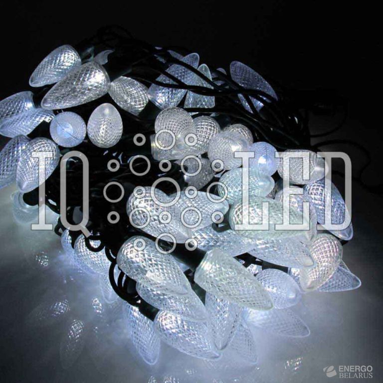 Гирлянда с насадками 220V, 20м, , белый (пр.колб.)