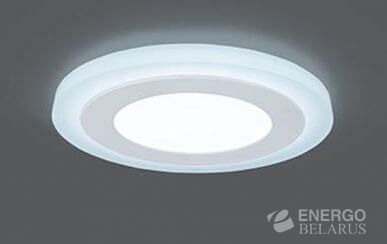ССветильник светодиодный ультратонкий с декоративной подсветкой круглый, 6+3W, Белый TruEnergy