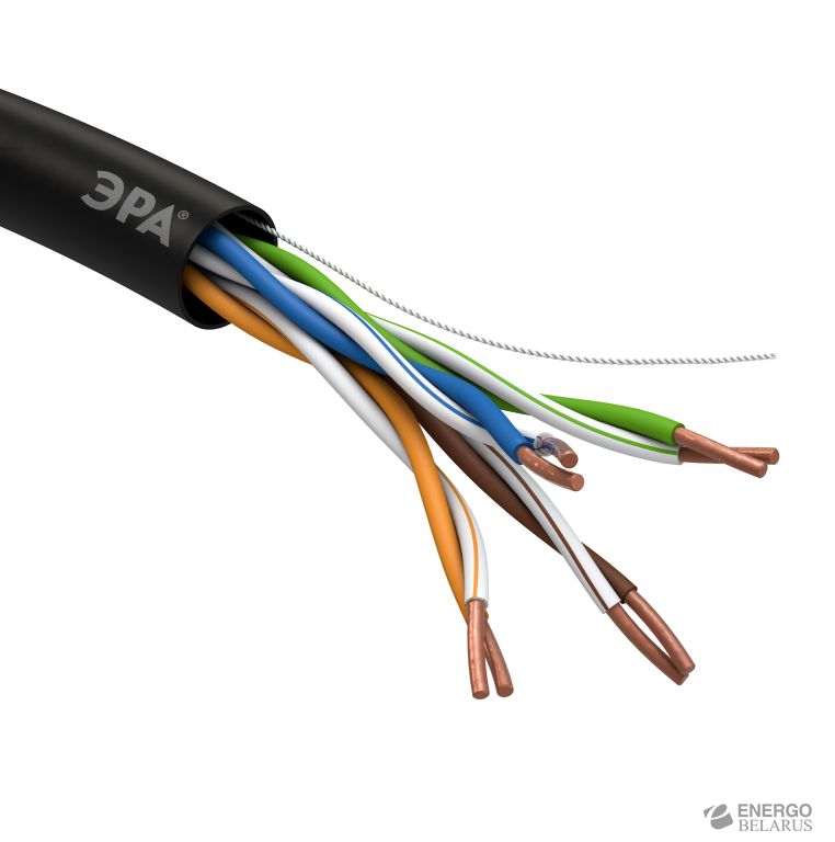 ЭРА Кабель витая пара U/UTP 4x2x24AWG Cat5e CU PE OUTDOOR 305м SIMPLE (2/36) (2/30)