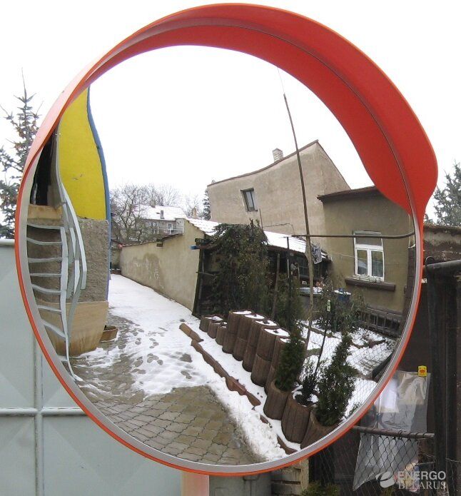Зеркало сферическое уличное с козырьком 1200мм (ЗС-1200)