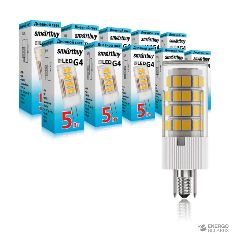 Лампа светодиодная (LED) Smartbuy-G4-220V-5W/4000/G4